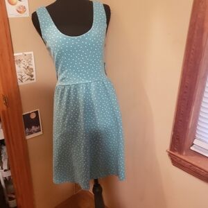 Lauren Conrad Blue Polka Dot Summer Dress Size Small